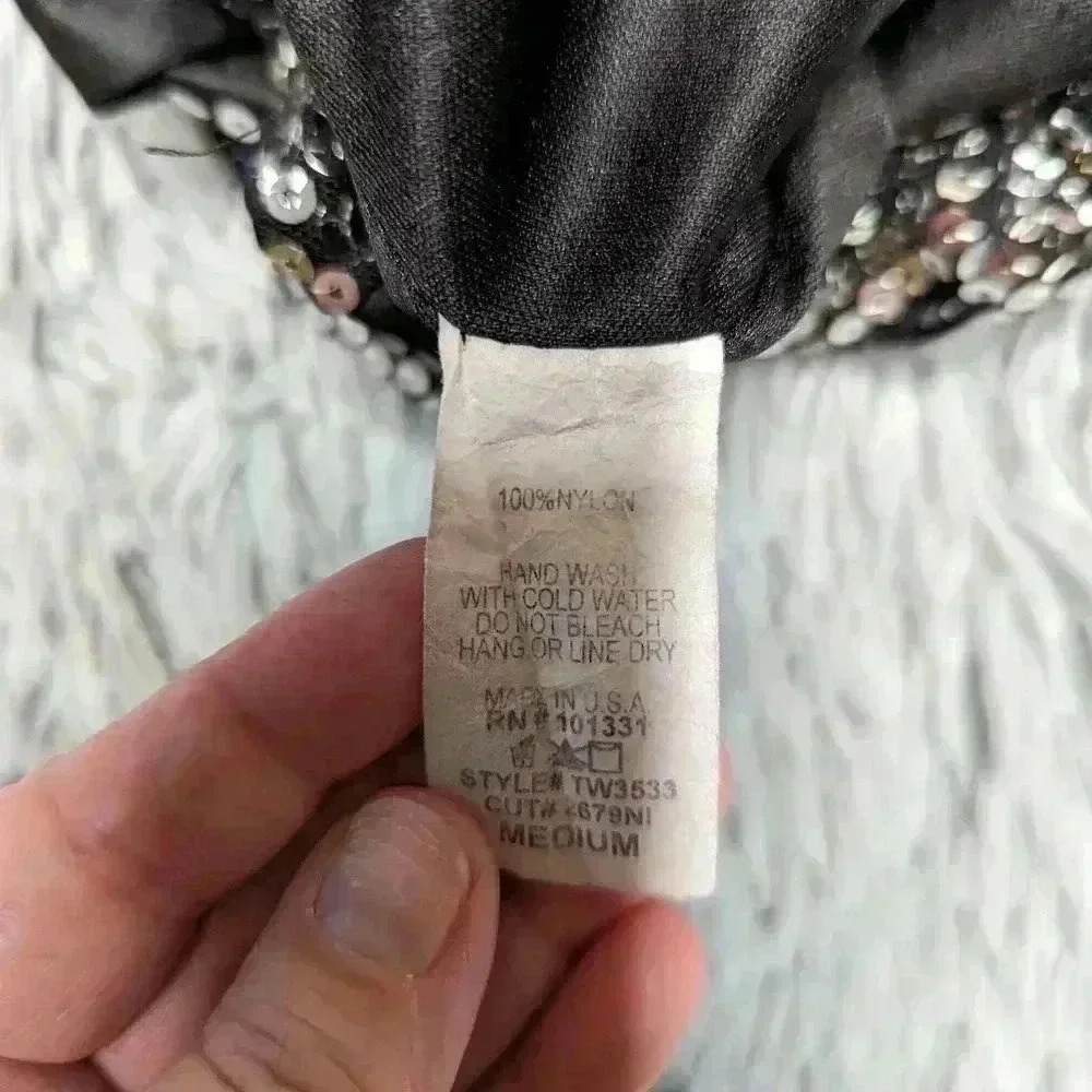 Charlotte Russe womens size medium bralette black/ silver sequin top - Picture 5 of 5